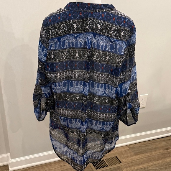 Rue21 XL Blue Elephant Print Women's Top - Picture 8 of 8